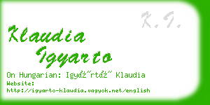 klaudia igyarto business card